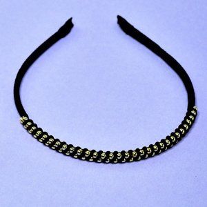 Like New! Jules Smith Black and Gold Beaded Headband